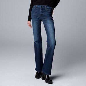Simply Vera Vera Wang Dark Blue Flare Jeans